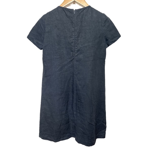 Aspesi Slub Linen Mini Dress Made in Italy Navy Women's Size 42 / US Size Medium - Picture 5 of 8